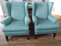 2  matching wing back chairs for sale $150