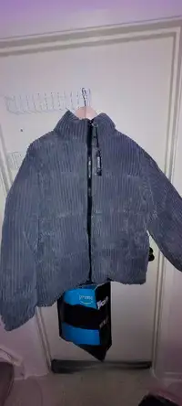 Grey Corduroy puffer Winter coat