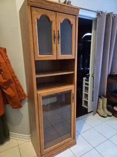 brown cabinet 76.5 x 24.5 x 16.5, View more