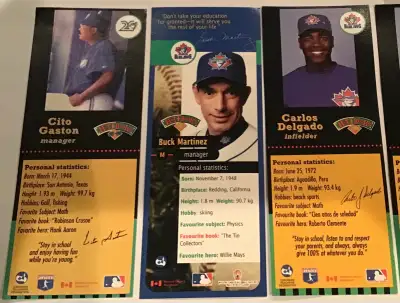 6Teachers Bookmarks: 4 Blue Jays, 2 Expos. Joe Carter, Delgado, View more