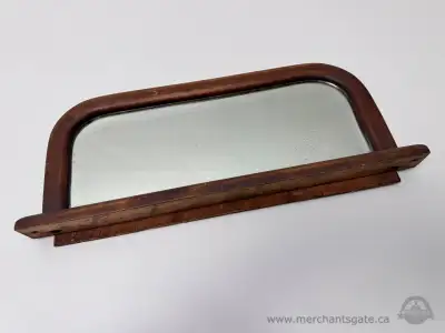 Vintage Wooden Framed Wall Mirror with Narrow Shelf Mount, View more