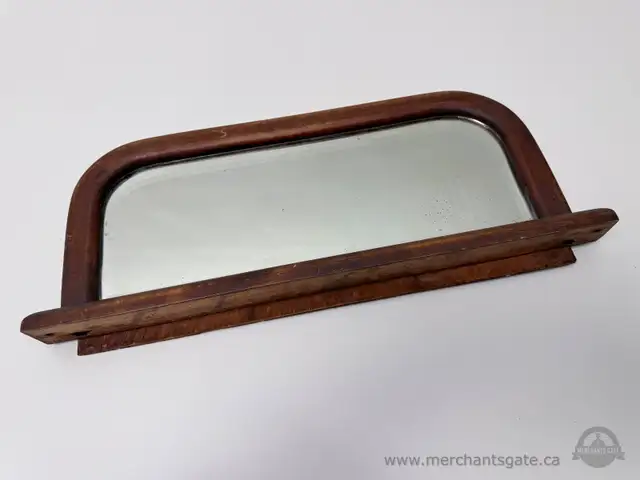 Vintage Wooden Framed Wall Mirror with Narrow Shelf Mount in Home Décor & Accents in Brockville - Image 2
