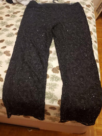 Exquisite Black Allover Beaded Pants