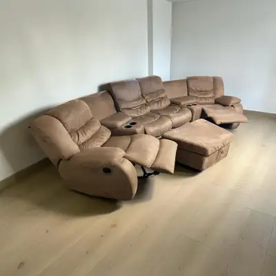 Recliner sectional & ottoman , View more