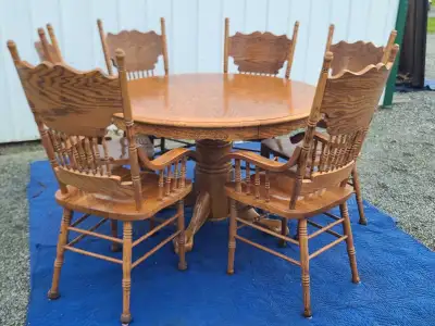 Oak Dining Table Set with 6 Chairs, View more