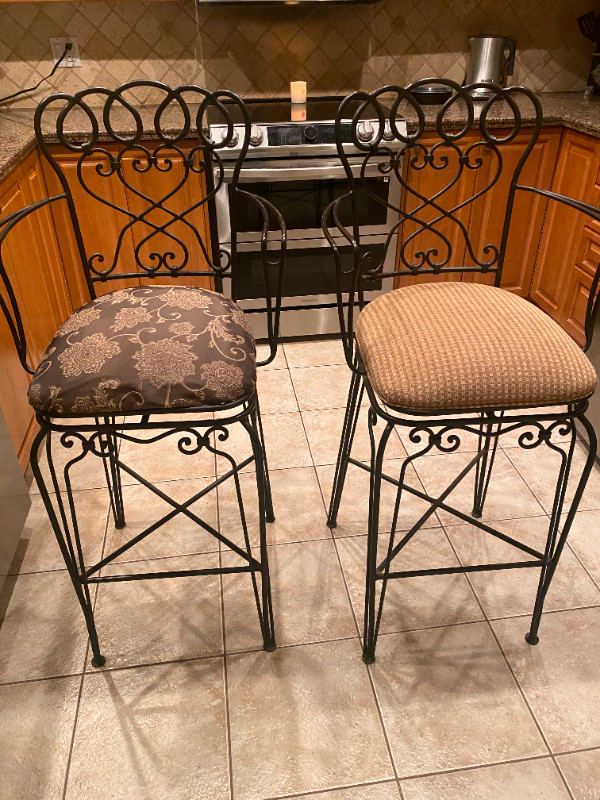 Wrought Iron Ethan Allen Swivel Chairs- Bar Height in Chairs & Recliners in London