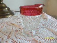 Indiana Glass Diamond Point Ruby Flash Creamer