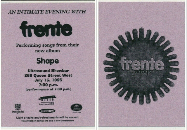 Frente!-Versus Live @ The Palladium Pass+Tickets MCA Canada-1994 in Arts & Collectibles in City of Toronto - Image 3