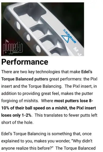High End Edel Torque Balanced Putter!, View more