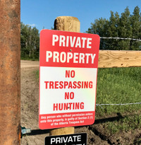 Private Property Signs, 12” x 16”, Metal, 3M, Farm Acerage