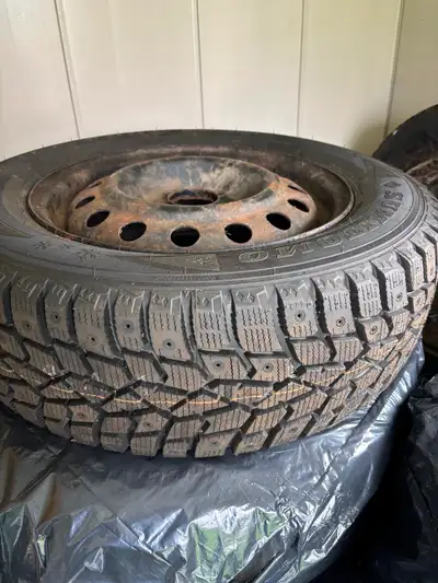 4 Winter tires on rims Decent amount of tread left $150 for all 4