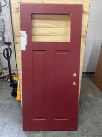 Red and White Exterior Door