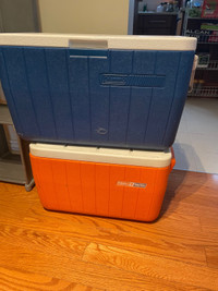 2 Coleman chillers, both for $15, good condition, pet/smoke free