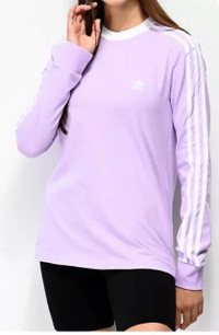 Adidas 3 stripe long sleeve t-shirt size medium brand new