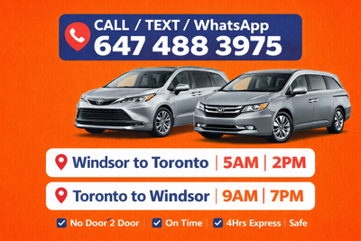 (5AM) DAILY FROM: WINDSOR Pick Ups And Drop offs In Windsor: Home If Within: •Downtown •University o...