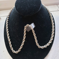 Heavy (50 gms) Sterling Chain, Rope Style, Secure closure