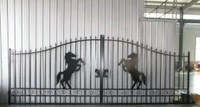 High Quality 14FT Driverway Iron Gate (Artwork”Horse”)