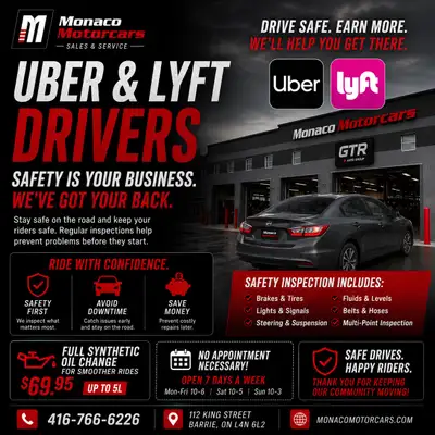 Oil change,  safety special - Lyft & Uber Drivers – Open 7 Days , View more