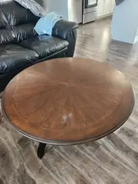 Round coffee and two end tables. Lamps for sale as well 
