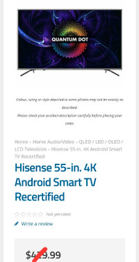 ULED TV SALE! HISENSE 55" ULED 4K ANDROID SMART TV PRICE $419.98