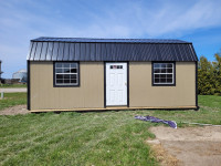 12ft x 24ft Lofted Barn Style Garage with Rollup Door