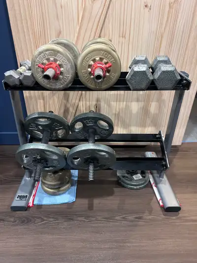 Dumbbell Rack & Weights $1/lb, View more