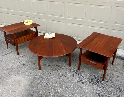 Teak Vintage Mid Century Modern Coffee and End Tables , View more