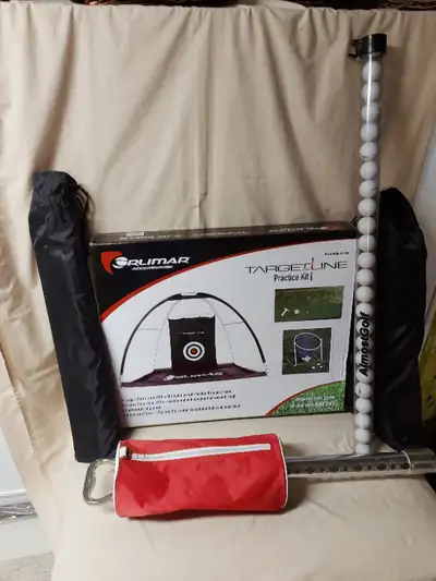 Taget Line golf practice kit with ball retriever and screen.