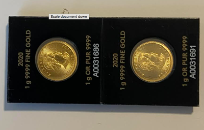 Rare LOT of two MapleMrameS PURE GOLD COINS 2020 RCM, View more