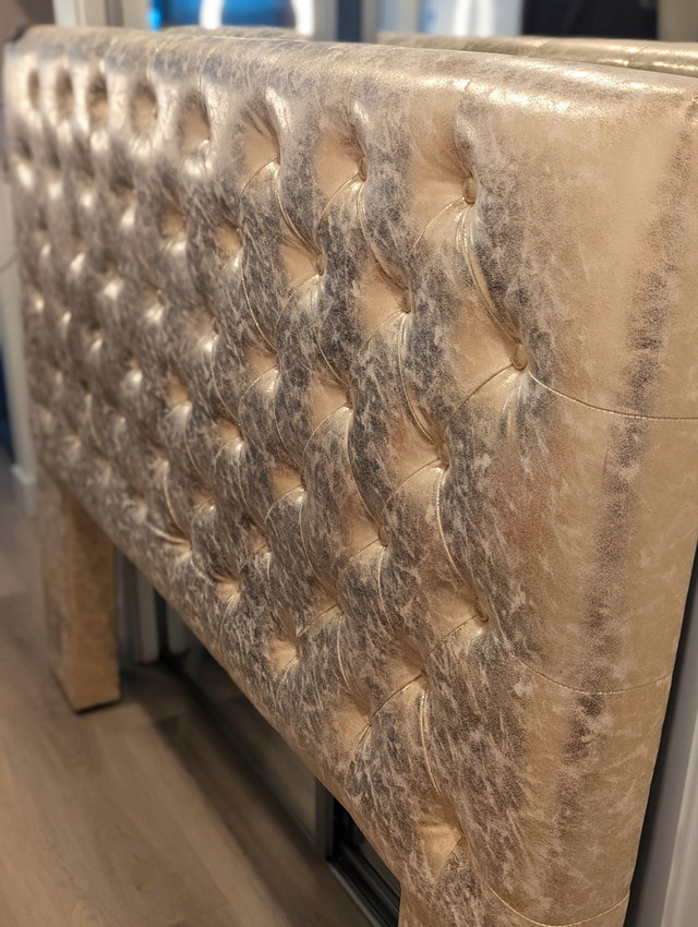 Gold Padded Queen-size Headboard in Beds & Mattresses in Kelowna - Image 2