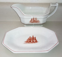 Vintage Wedgwood Flying Cloud Gravy Boat with Plate