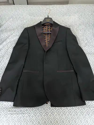 Black Slim Fit Tuxedo Suit, View more