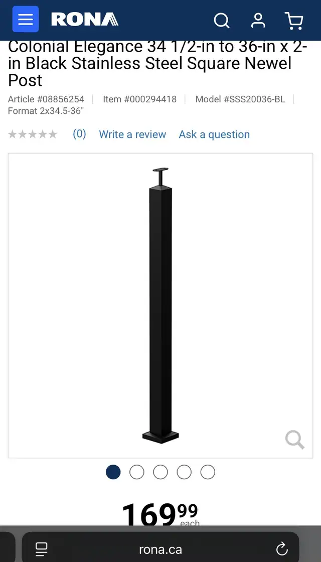 Square Black Matte Newel Post64840224880386121