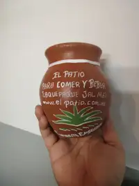 Handmade Small Vase/pot and Plate in Terra Cotta from Mexico