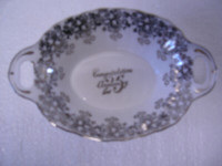 Vintage Royal Albert 25th Anniversary Double Handled Oval Sweet
