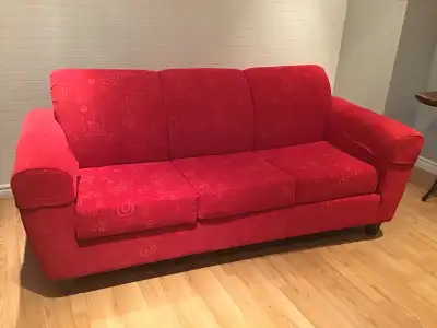 Divan lit 3 places rouge, View more