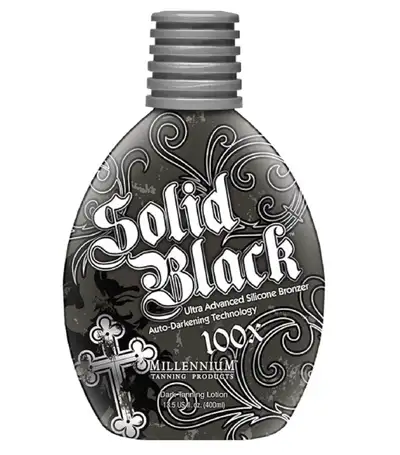 New Millennium Tanning Solid Black 100x lotion. This is an Ultra Advanced Silicone Bronzer with Auto...
