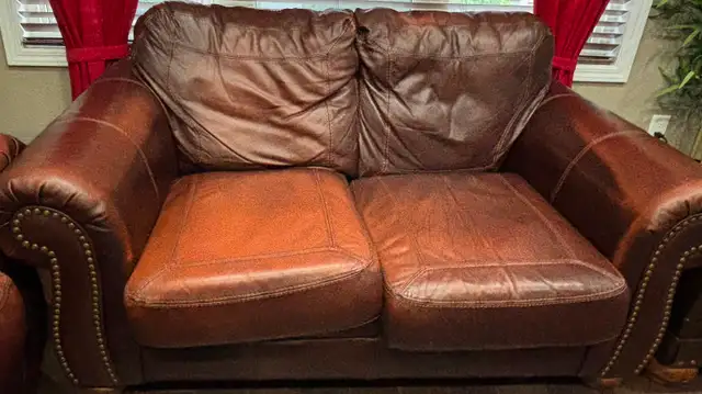 3 Seater  Solid Leather Couch + Love Seat62863271869954122