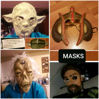 HALLOWEEN COSTUMES, MASKS- ALL SIZES. PRICES IN AD.