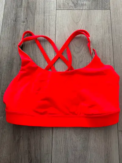 Lululemon size 6 sports bra - neon orange/red, View more