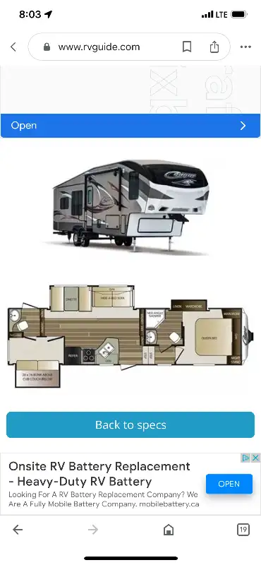 https://youtu.be/wnoJCpPPm5w video link for similar model. 2014 Cougar Keystone 301SAB Overall lengt...
