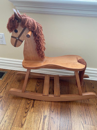Wooden horse child rocking chair 