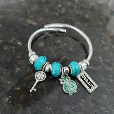 New Turquoise Pandora Style Charm Bracelet, View more
