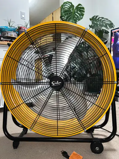 Simple Deluxe 24 Inch Heavy Duty Metal Industrial Drum Fan, 3 Speed Floor Fan for Warehouse, Worksho...