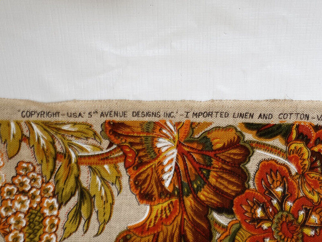 Vintage MCM Mid Century 5th Avenue Designs Linen Fabric 49 yards in Hobbies & Crafts in Kitchener / Waterloo - Image 3