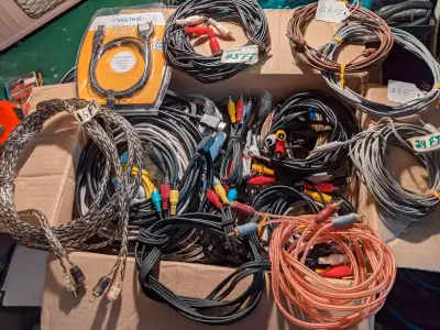 2 BOXES COAXIAL SPEAKER RCA TELEPHONE HMDI CORDS, View more