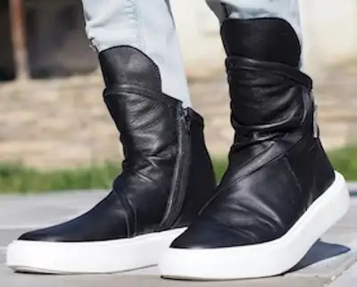 Leather Hi-Top Sneakers, View more