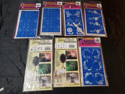7 Sets of Armour Glass Etching Reusable Stencils - New, View more