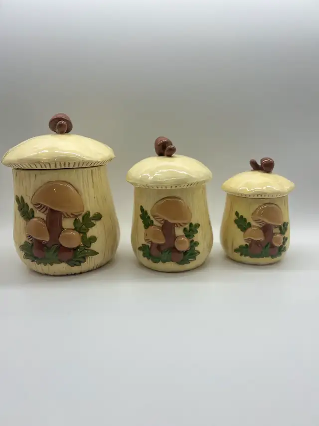 Vintage Original Ceramic Mushroom Canister Arnel 63760463473795120