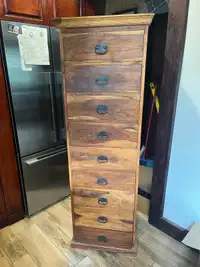 Solid teak acacia wood narrow dresser